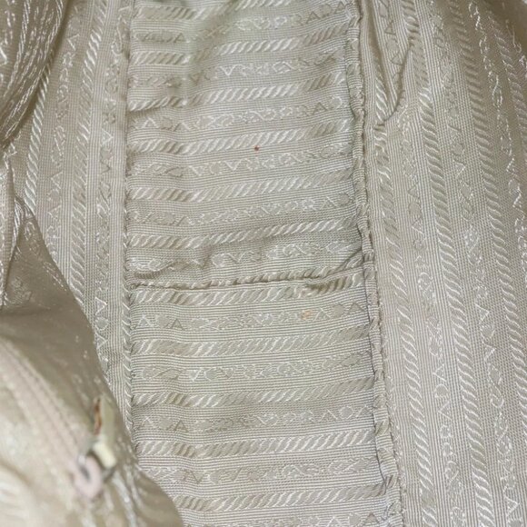 PRADA Hand Bag Nylon Leather Gray Brown Silver Auth 110687 - Picture 2 of 14